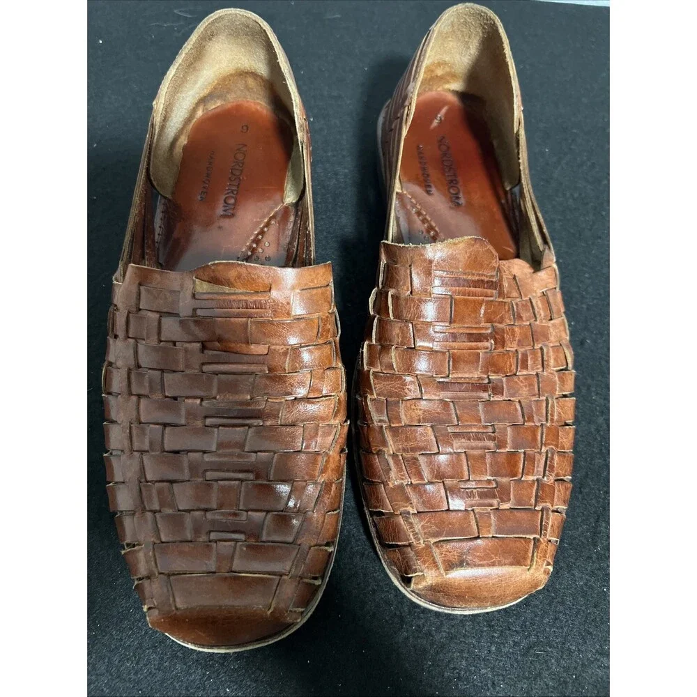 Nordstrom Hand Woven Braided Sandals -Brown. Size 9. Mild condition